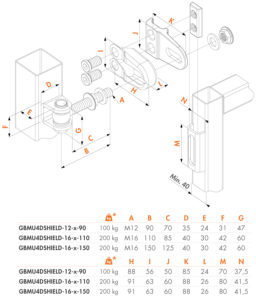 vandal-proof-180°-hinge-dimensions